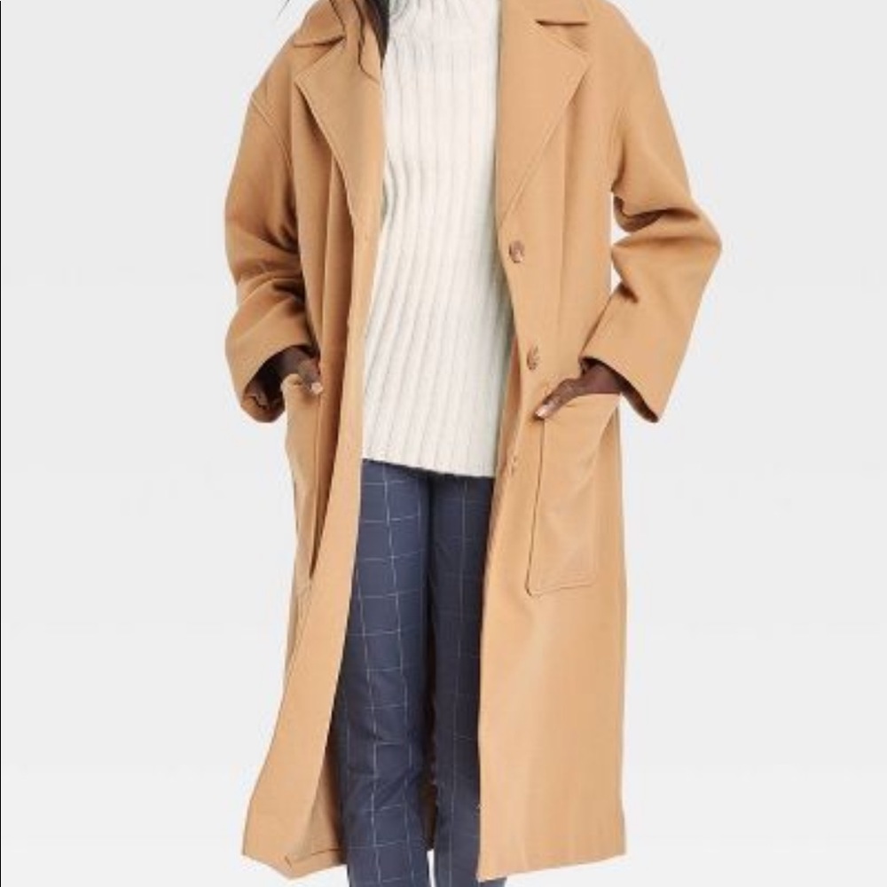 A New Day (target): woman’s relaxed fit top wool overcoat/ trench coat